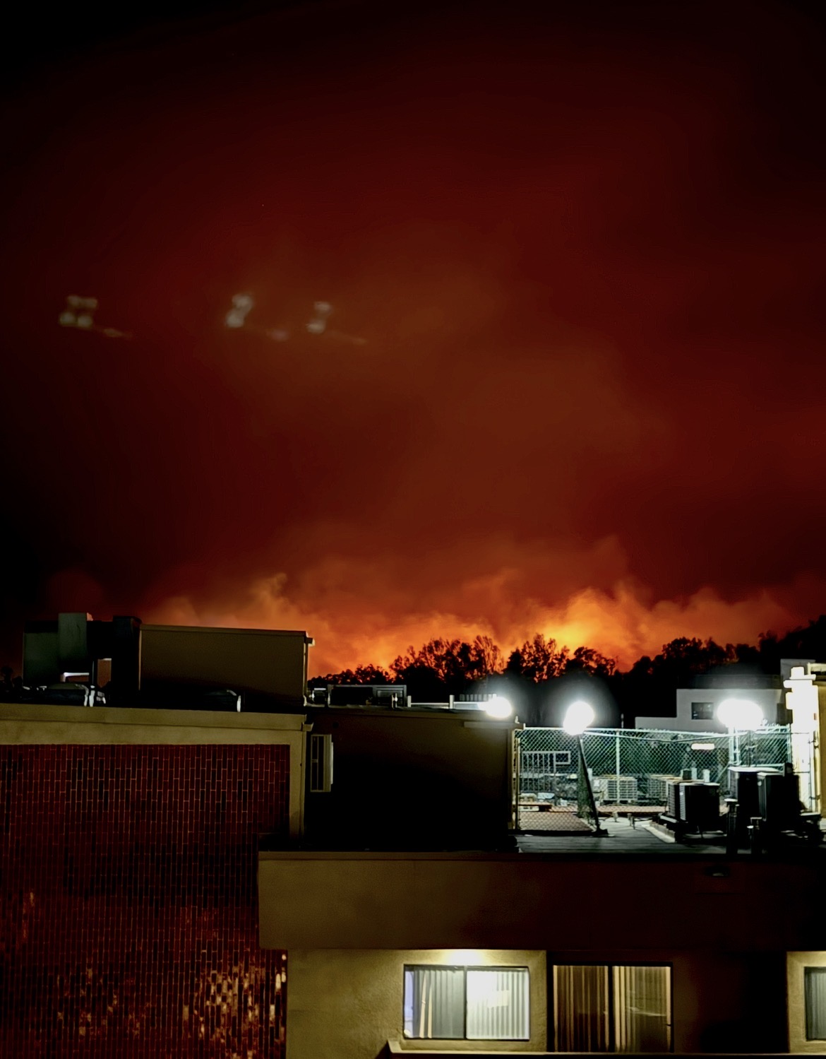 The view of the fires from my apartment. January 7, 2025.