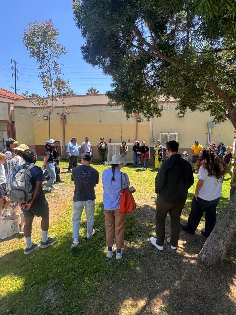 Coro’s climate resilience leadership program gathers for a field trip of environmental sites in Los Angeles.