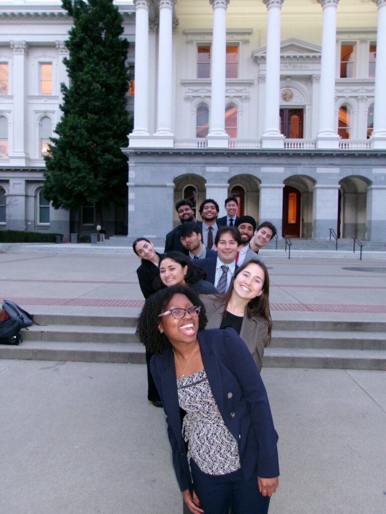 My cohort in front of the California State Capitol Building.