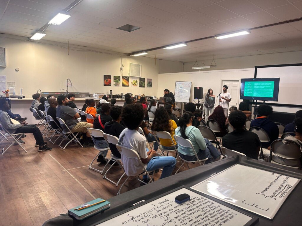 Dhairya and Rosie, two of our Exploring Leadership fellows, who interned with the East Oakland Boxing Association and helped coordinate two major community events.