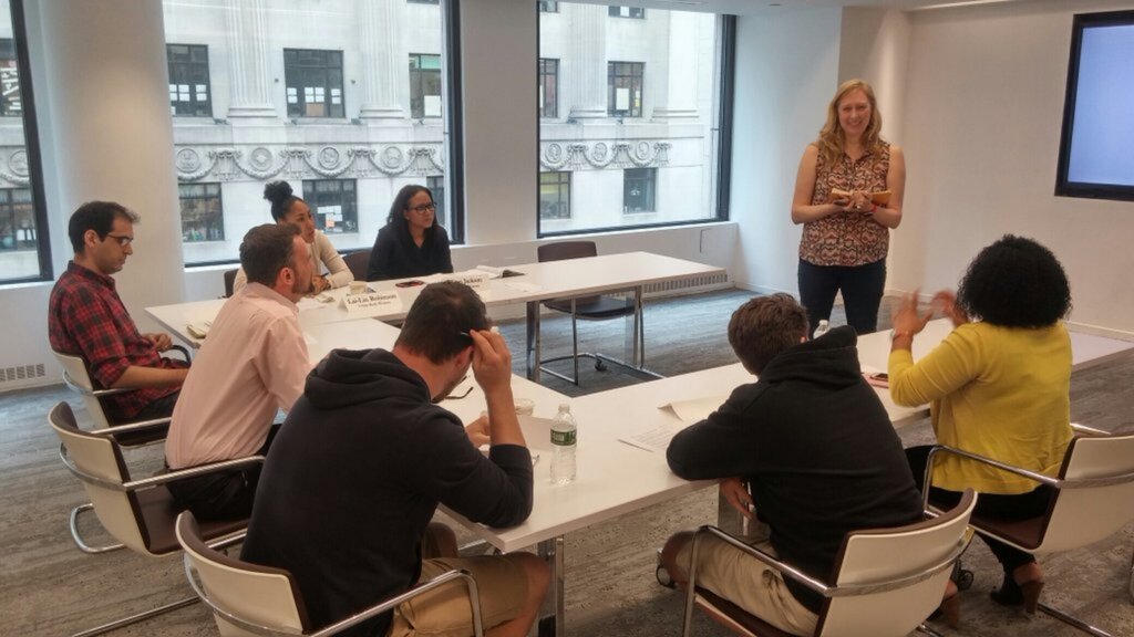 A session with the Leadership Fellows at the Trust, a leadership development program for nonprofit professionals.