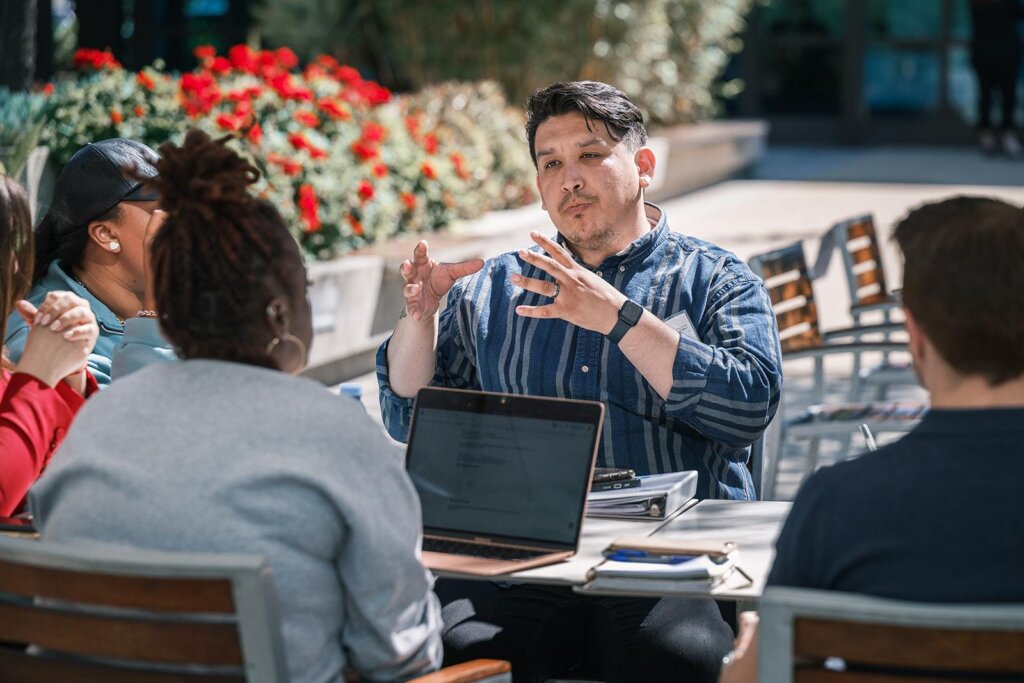 Participants from Coro’s Housing and Houselessness Leadership Network in discussion. This part-time leadership development program brings together cross-sector professionals working to address housing and houselessness challenges across Los Angeles.