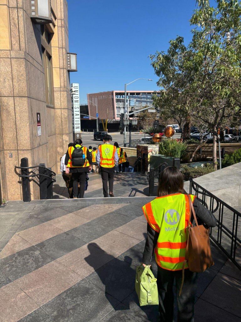 Cohort members of Coro’s public policy fellowship on a site visit to LA Metro’s Division 13 Bus Depot.