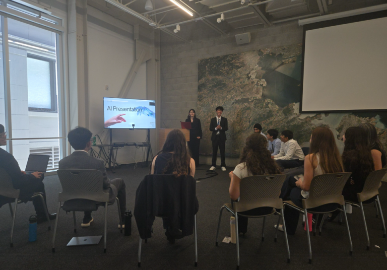The students in Coro’s summer youth leadership program in the Bay Area having a focus day with presentations on AI.