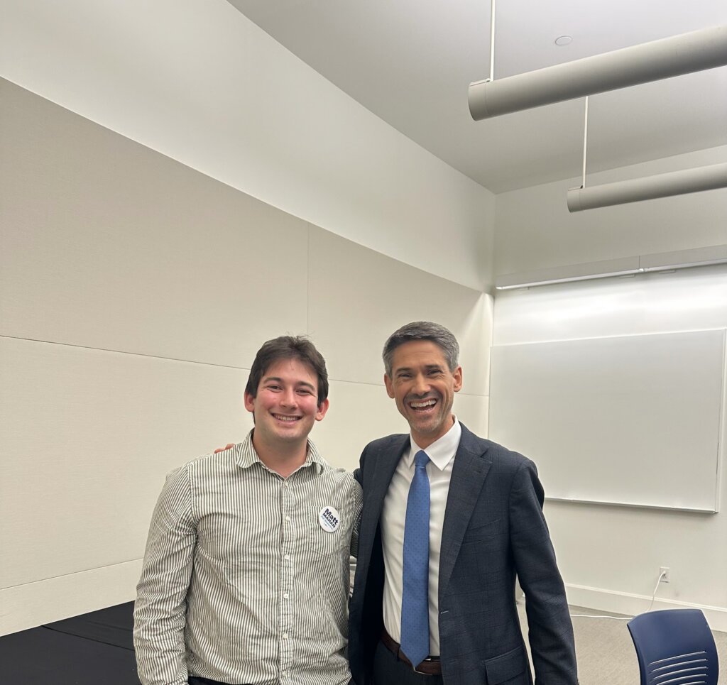 With Mayor Matt Mahan, Mayor of San Jose. I worked with the Matt Mahan for Governor campaign for my spring project placement.