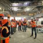 A site visit during the labor placement of the public policy fellowship. Fellows got a guided tour of the OC Vibe entertainment complex with the LA/OC Building & Construction Trades Council.