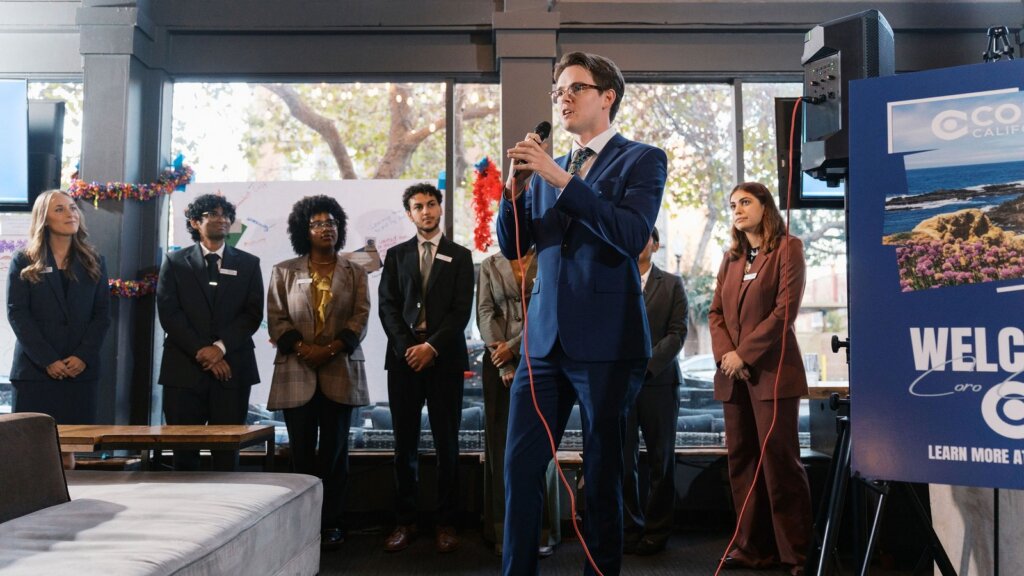 Coro Fellows introduce themselves at the organization’s 2026 Bay Area Alumni Night event.