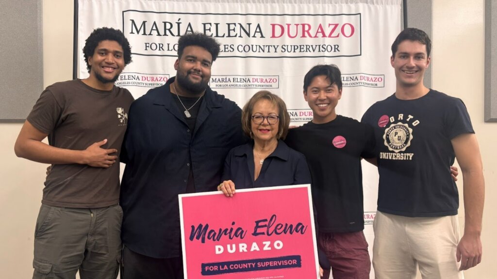 Attending a campaign event for Maria Elena Durazo.