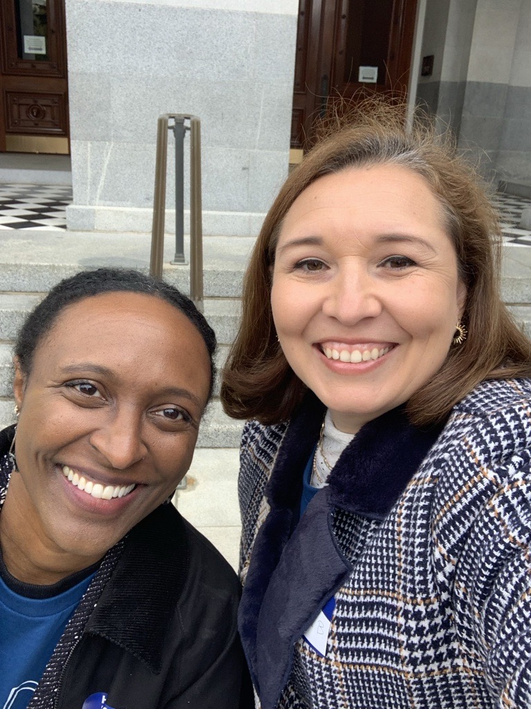 Afton with cohort member Danielle Beal of Brilliant Corners at a Corporation for Supportive Housing Lobby Day in Sacramento.